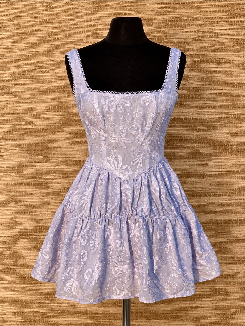 CityStudio Lilac Embroidered Babydoll Mini Dress Coquette  Cottagecore Fairycore